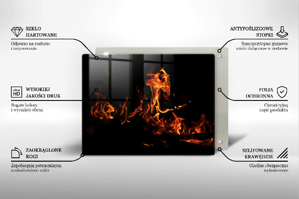 Szklana deska do krojenia Ogień żywy płomień