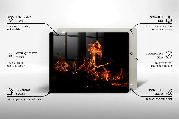 Szklana deska do krojenia Ogień żywy płomień