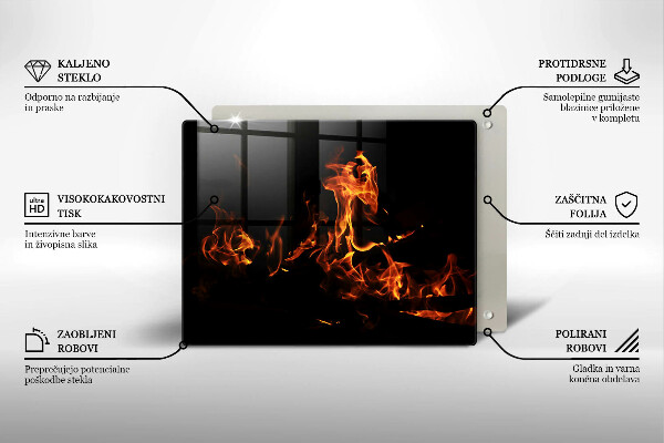 Szklana deska do krojenia Ogień żywy płomień