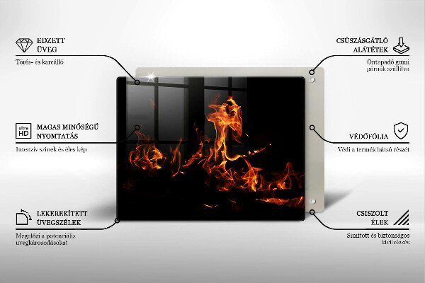Szklana deska do krojenia Ogień żywy płomień