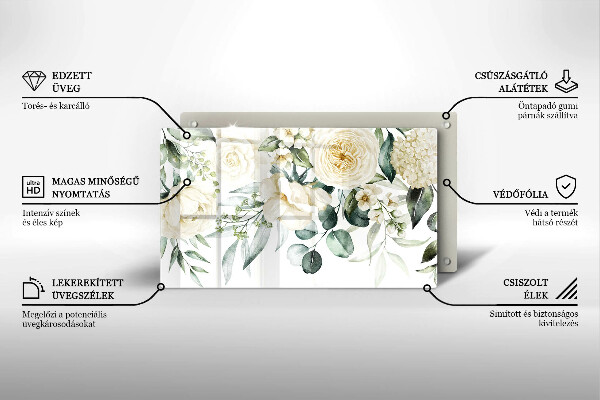 Szklana deska do krojenia Akwarelowe kwiaty