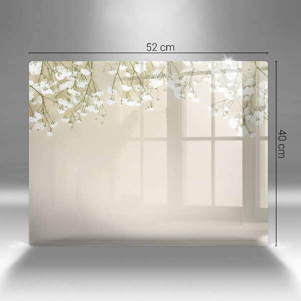 Szklana deska do krojenia Gipsówka boho kwiaty