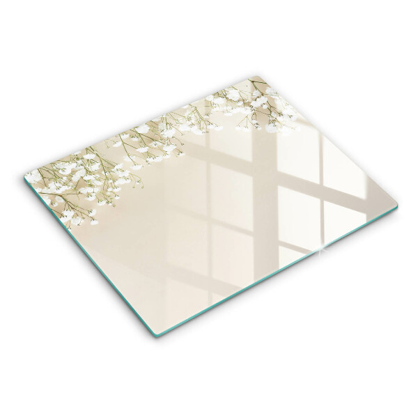 Szklana deska do krojenia Gipsówka boho kwiaty