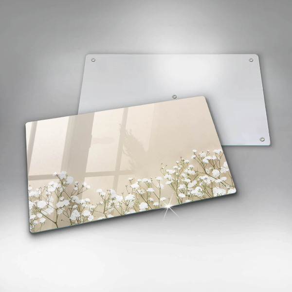 Szklana deska do krojenia Gipsówka boho kwiaty