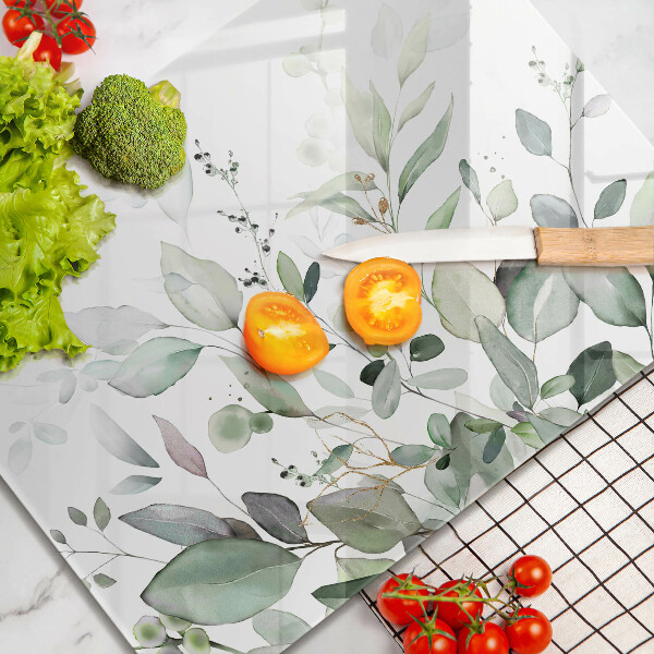 Szklana deska do krojenia Akwarelowe rośliny