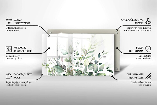 Szklana deska do krojenia Akwarelowe rośliny