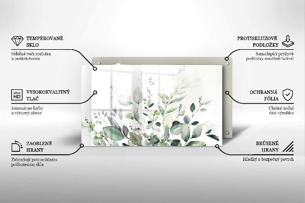 Szklana deska do krojenia Akwarelowe rośliny