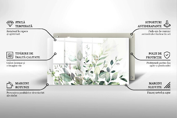 Szklana deska do krojenia Akwarelowe rośliny