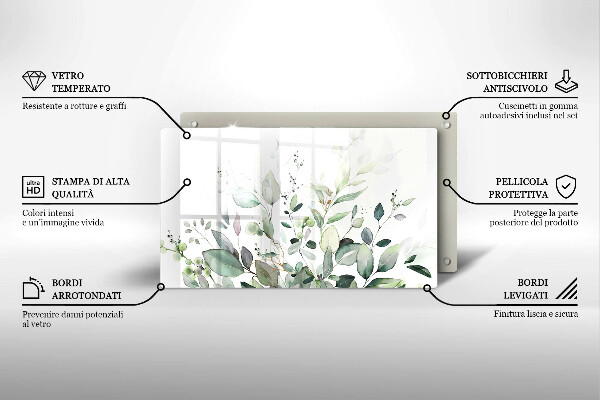 Szklana deska do krojenia Akwarelowe rośliny