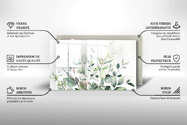 Szklana deska do krojenia Akwarelowe rośliny