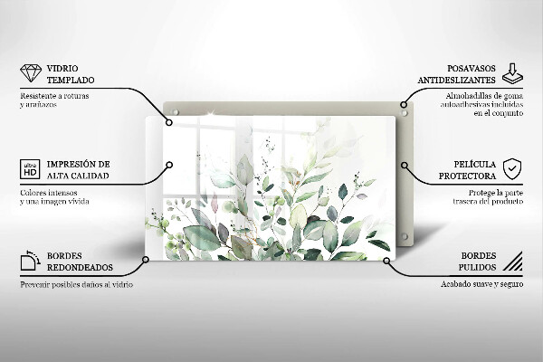 Szklana deska do krojenia Akwarelowe rośliny