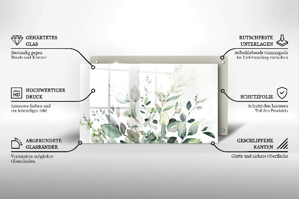 Szklana deska do krojenia Akwarelowe rośliny