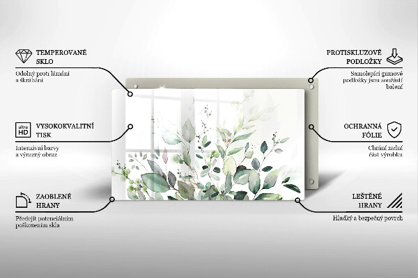 Szklana deska do krojenia Akwarelowe rośliny