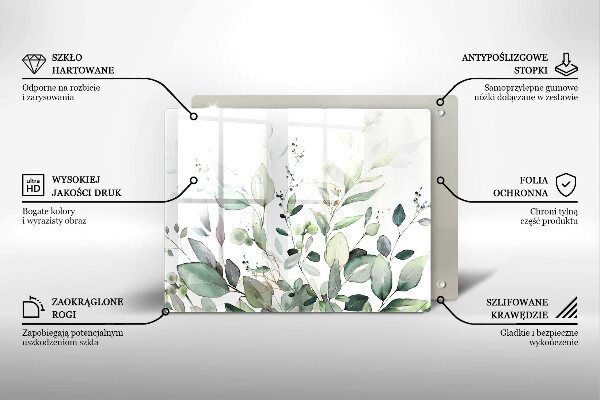 Szklana deska do krojenia Akwarelowe rośliny