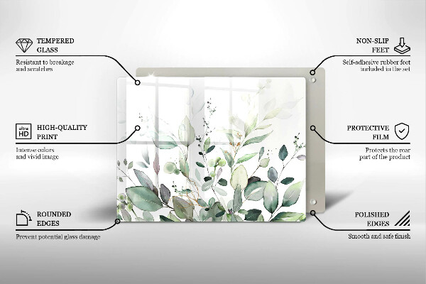 Szklana deska do krojenia Akwarelowe rośliny