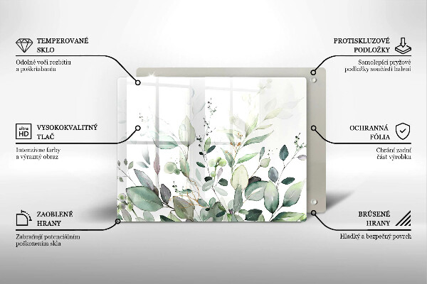 Szklana deska do krojenia Akwarelowe rośliny