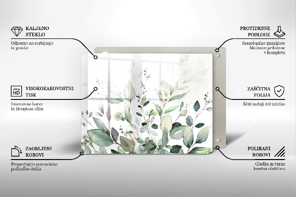 Szklana deska do krojenia Akwarelowe rośliny