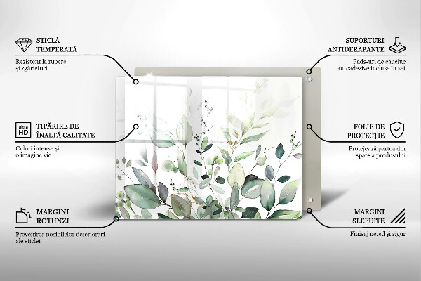 Szklana deska do krojenia Akwarelowe rośliny