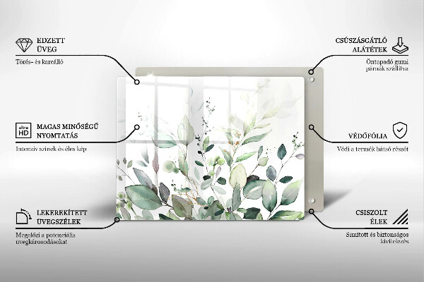 Szklana deska do krojenia Akwarelowe rośliny