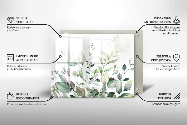 Szklana deska do krojenia Akwarelowe rośliny