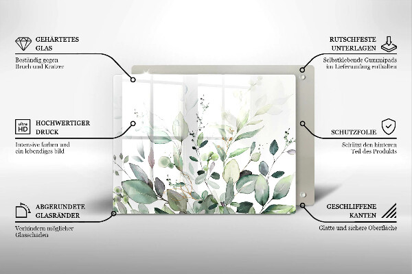 Szklana deska do krojenia Akwarelowe rośliny