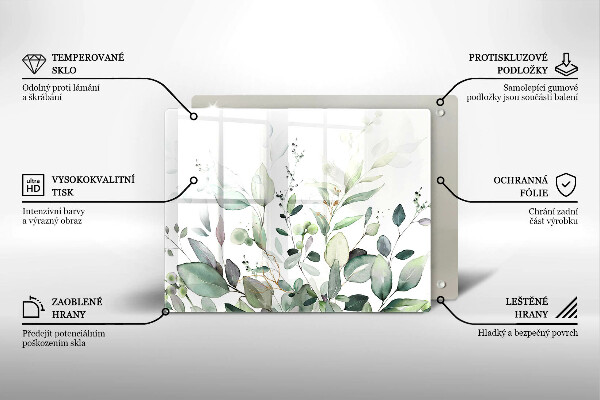 Szklana deska do krojenia Akwarelowe rośliny