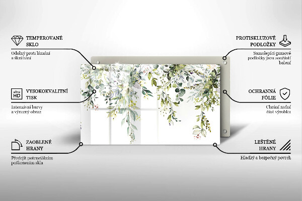 Szklana deska do krojenia Ozdobne liście i kwiaty