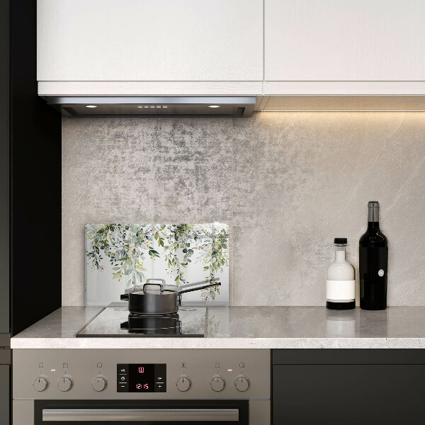 Szklana deska do krojenia Ozdobne liście i kwiaty