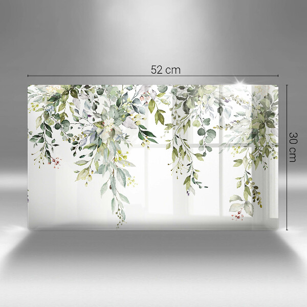 Szklana deska do krojenia Ozdobne liście i kwiaty