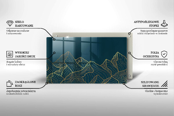 Szklana deska do krojenia Abstrakcyjne góry