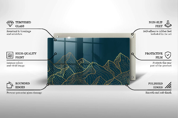 Szklana deska do krojenia Abstrakcyjne góry