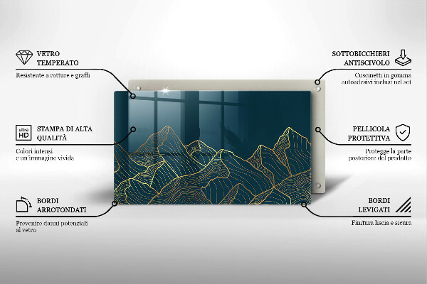 Szklana deska do krojenia Abstrakcyjne góry