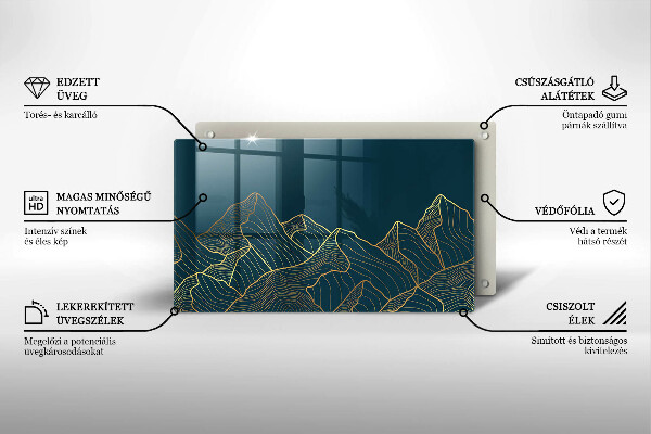 Szklana deska do krojenia Abstrakcyjne góry