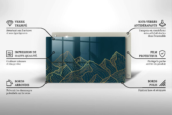 Szklana deska do krojenia Abstrakcyjne góry