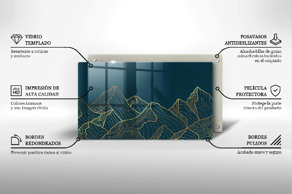 Szklana deska do krojenia Abstrakcyjne góry