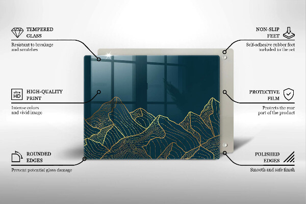 Szklana deska do krojenia Abstrakcyjne góry