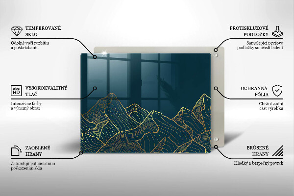 Szklana deska do krojenia Abstrakcyjne góry