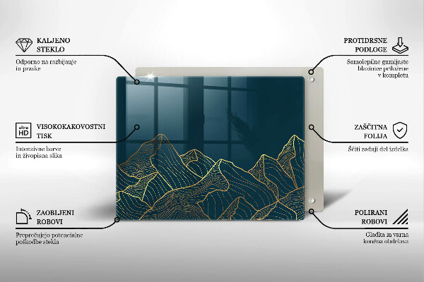 Szklana deska do krojenia Abstrakcyjne góry