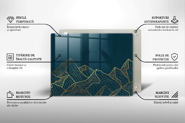 Szklana deska do krojenia Abstrakcyjne góry