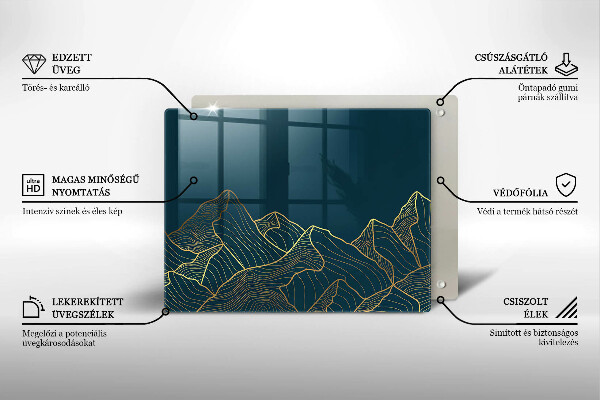 Szklana deska do krojenia Abstrakcyjne góry