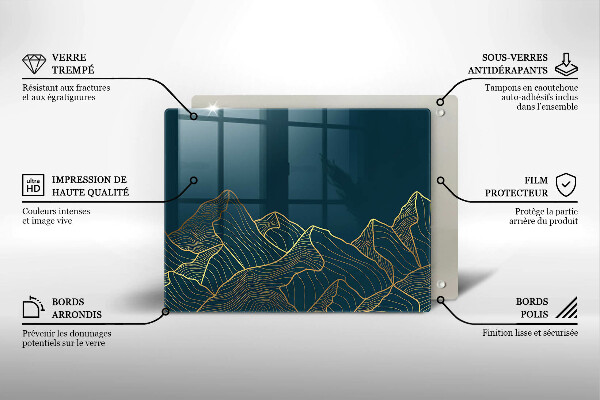Szklana deska do krojenia Abstrakcyjne góry