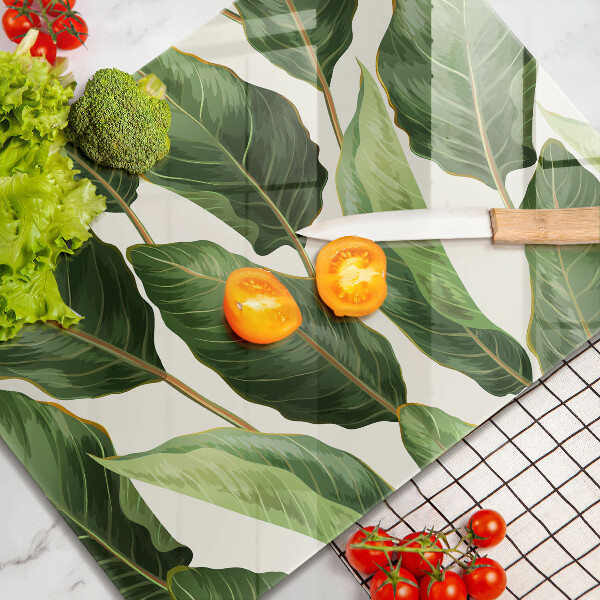 Szklana deska do krojenia Liście bananowca