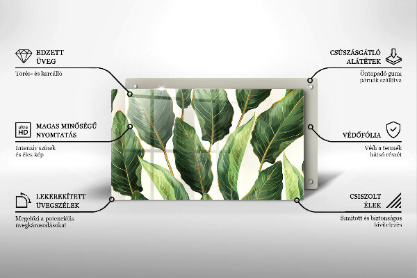 Szklana deska do krojenia Liście bananowca