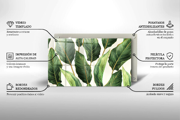 Szklana deska do krojenia Liście bananowca