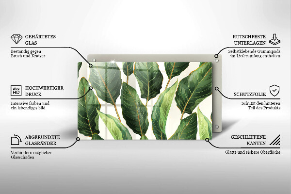 Szklana deska do krojenia Liście bananowca