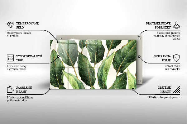 Szklana deska do krojenia Liście bananowca