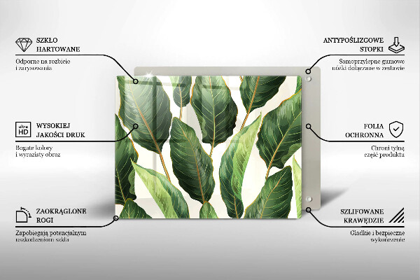 Szklana deska do krojenia Liście bananowca