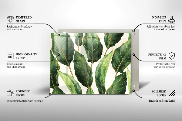 Szklana deska do krojenia Liście bananowca