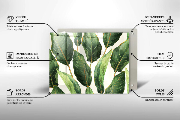 Szklana deska do krojenia Liście bananowca