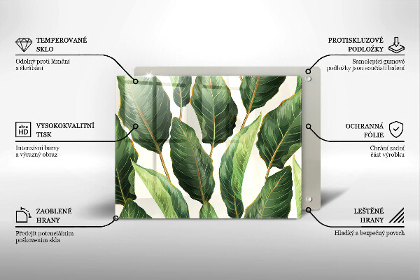 Szklana deska do krojenia Liście bananowca